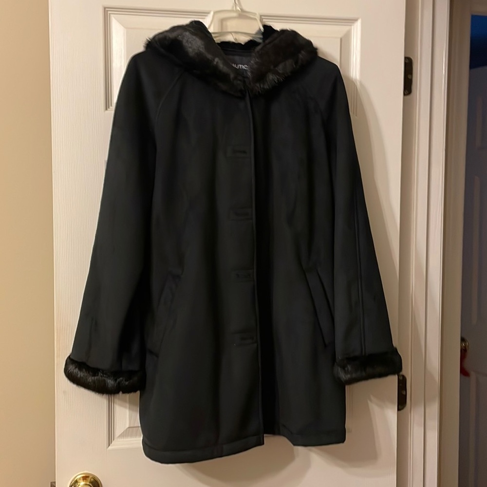 NWOT Nautica Womens Coat with fur trim
